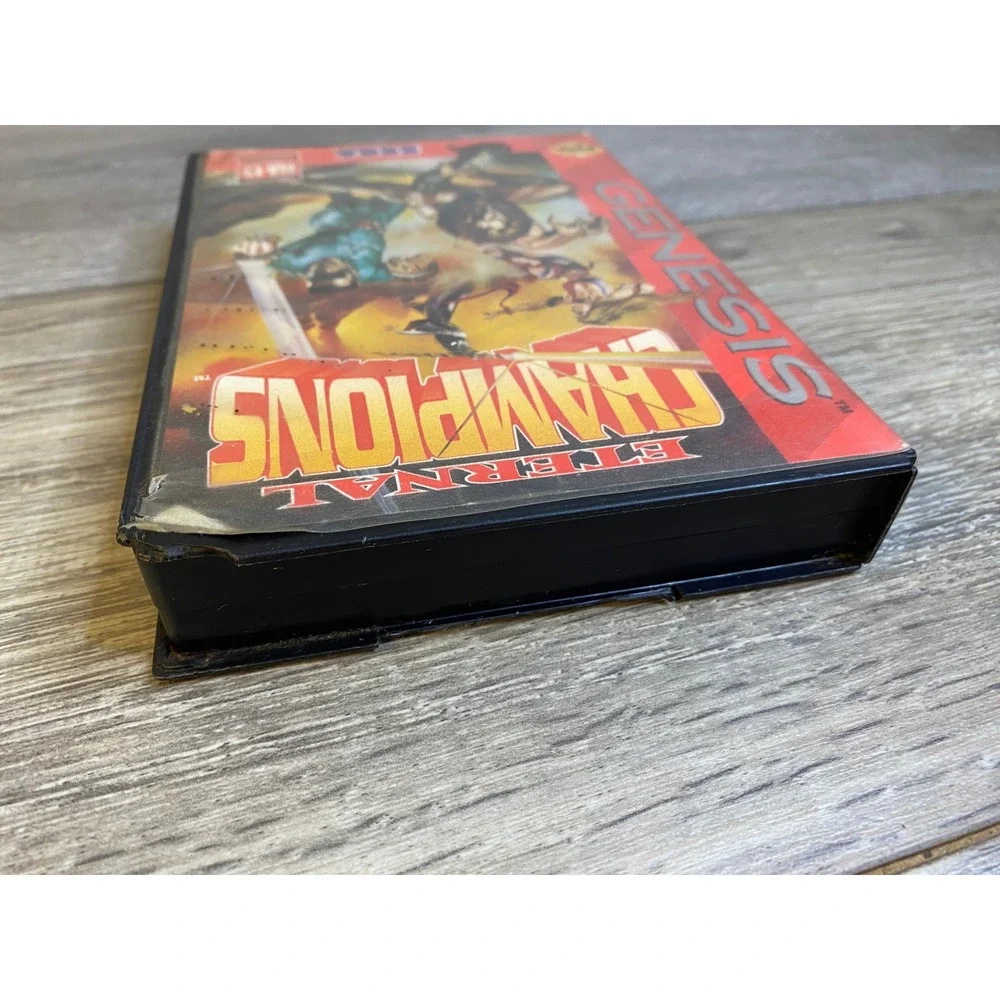 Eternal Champions Sega Genesis Fighting Game Black Cartridge with Case ‎ MA-13